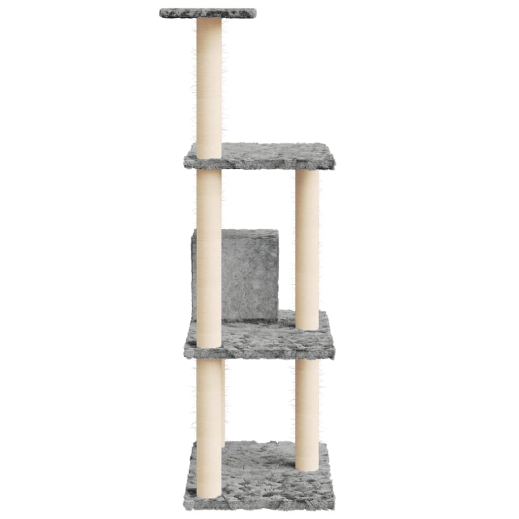 Cat Tree with Sisal Scratching Posts Light Grey 119 cm