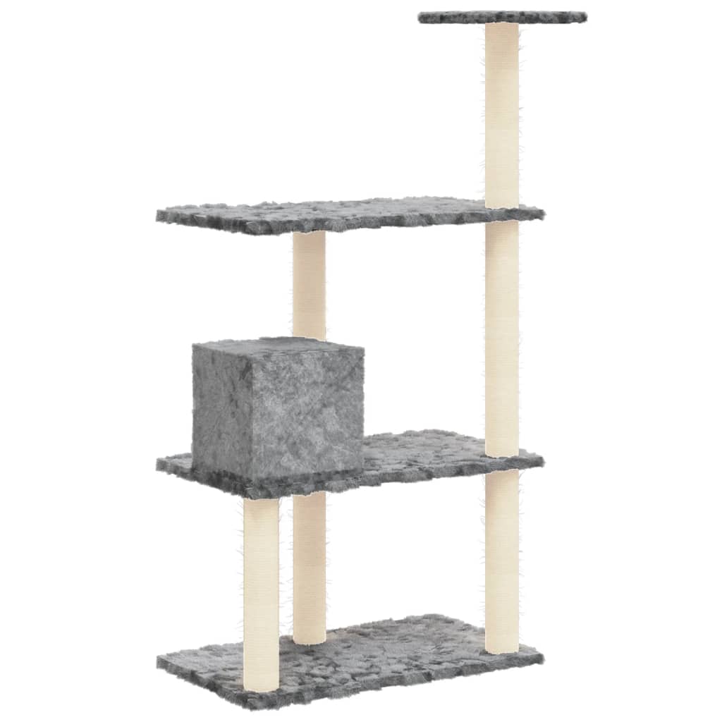 Cat Tree with Sisal Scratching Posts Light Grey 119 cm