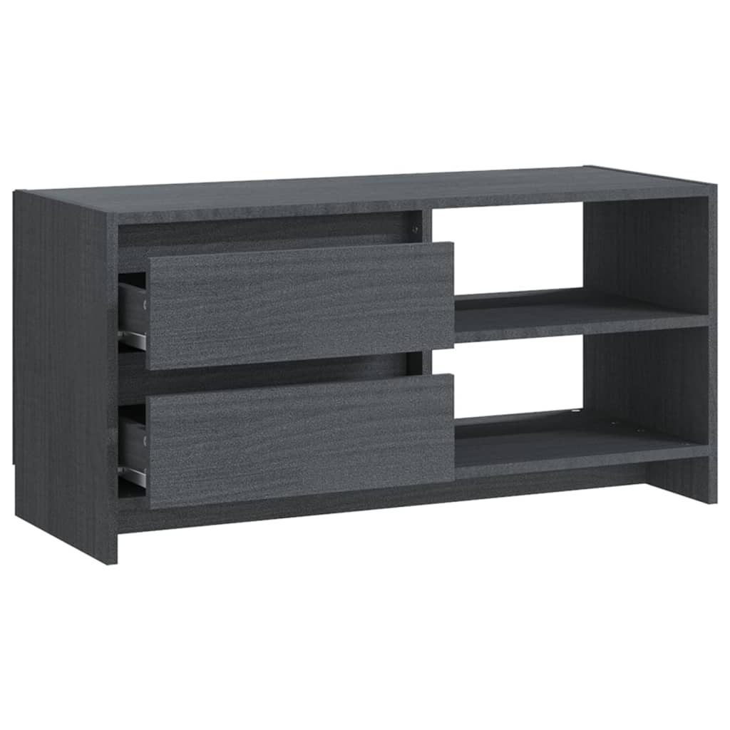 TV Cabinet Grey 80x31x39 cm Solid Pinewood