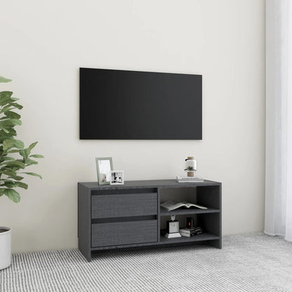 TV Cabinet Grey 80x31x39 cm Solid Pinewood