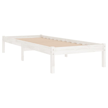 810008 vidaXL Bed Frame without Mattress White Solid Wood 100x200 cm