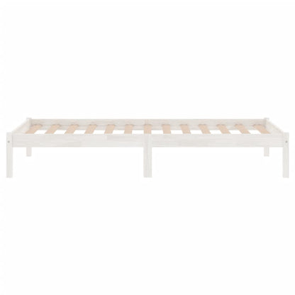 810008 vidaXL Bed Frame without Mattress White Solid Wood 100x200 cm