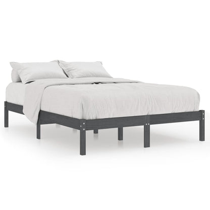 810014 vidaXL Bed Frame without Mattress Grey Solid Wood 120x200 cm