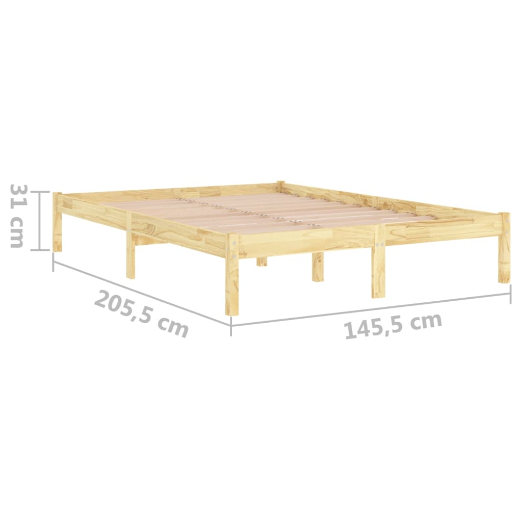 Bed Frame Solid Wood Pine 140x200 cm