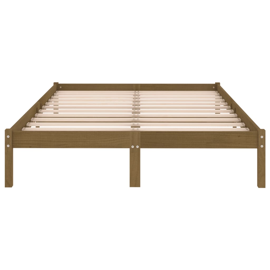 Bed Frame without Mattress Honey Brown Solid Wood Super King Size