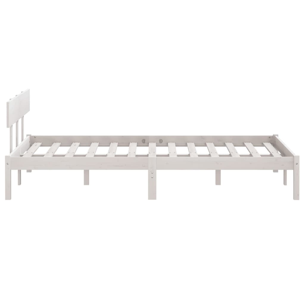 Bed Frame White Solid Wood 120x190 cm Small Double