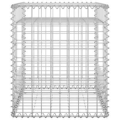 Gabion Basket Posts 2 pcs 50x50x60 cm Iron