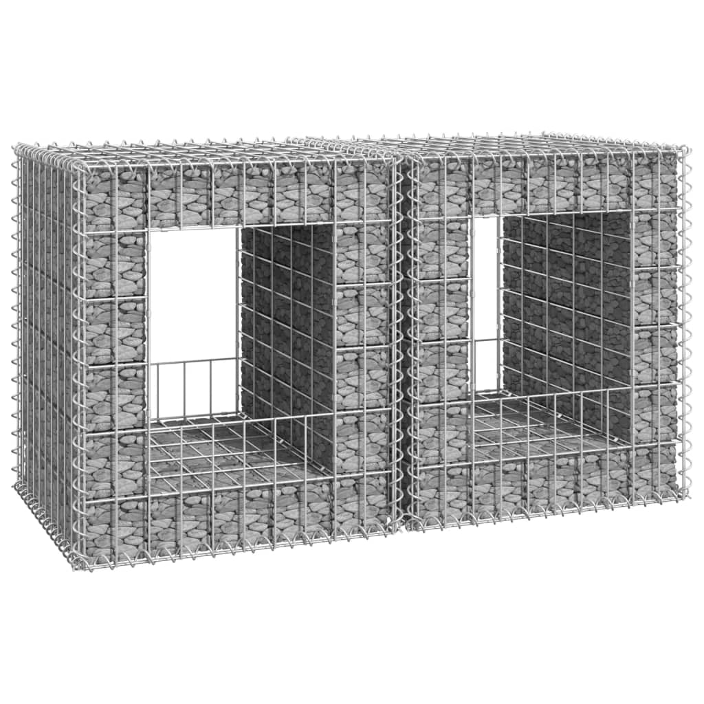 Gabion Basket Posts 2 pcs 50x50x60 cm Iron