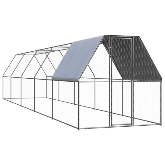 Outdoor Chicken Cage 2x10x2 m Galvanised Steel