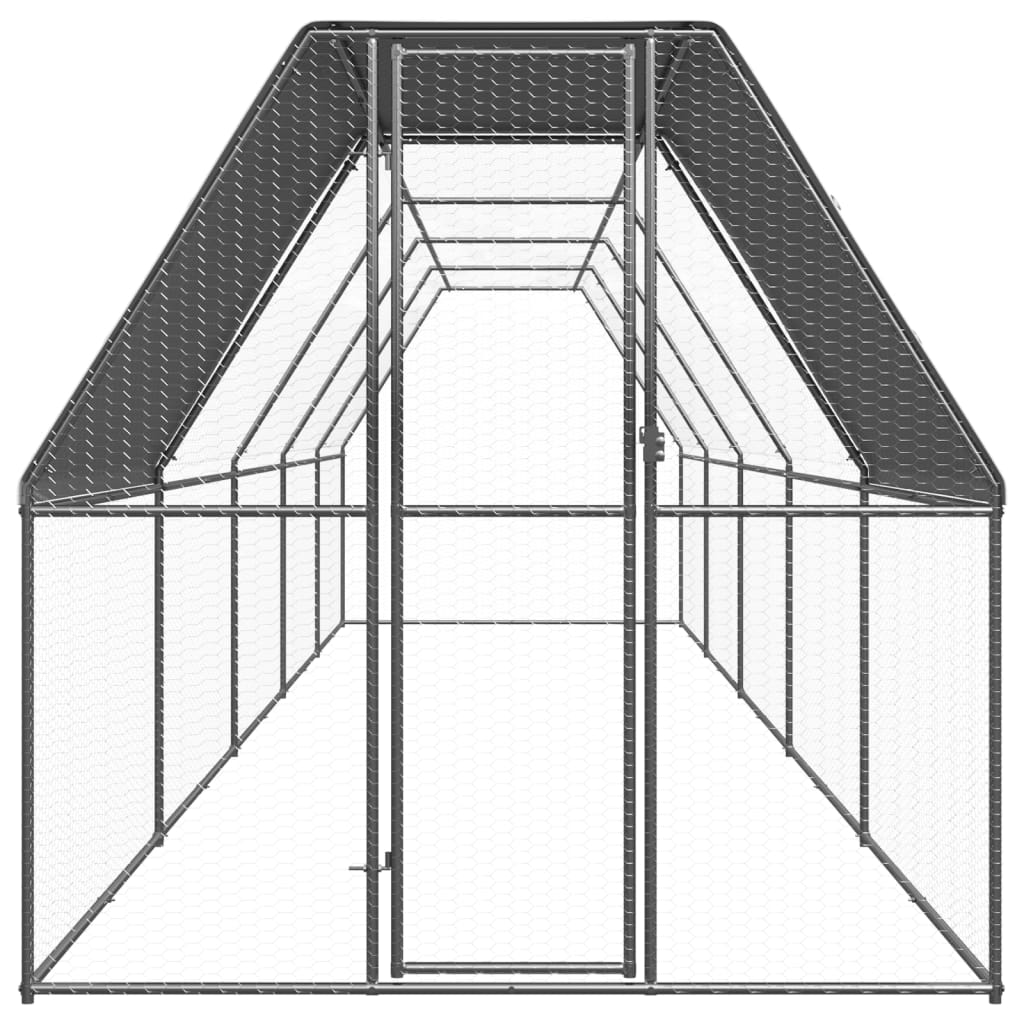 Outdoor Chicken Cage 2x10x2 m Galvanised Steel