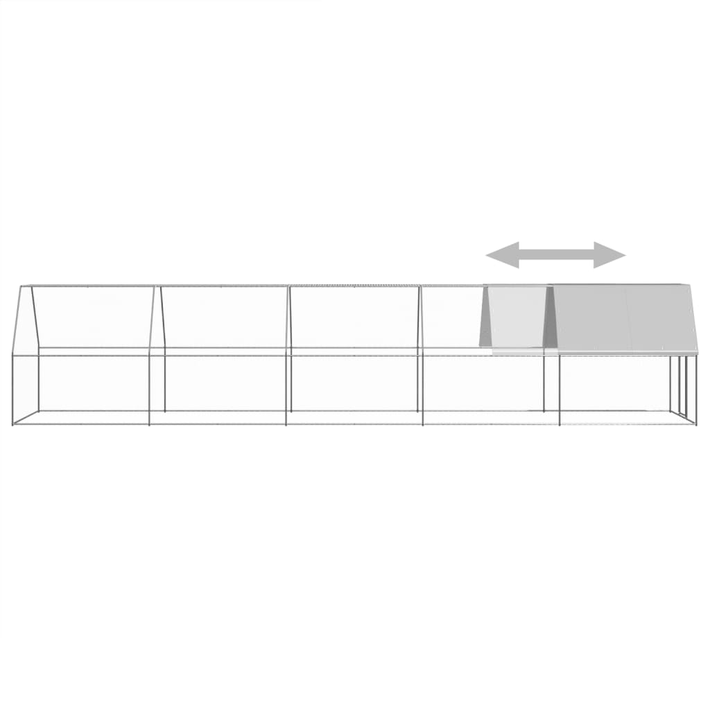 Outdoor Chicken Cage 2x10x2 m Galvanised Steel