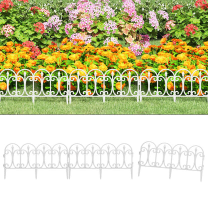 Lawn Edgings 17 pcs White 10 m PP