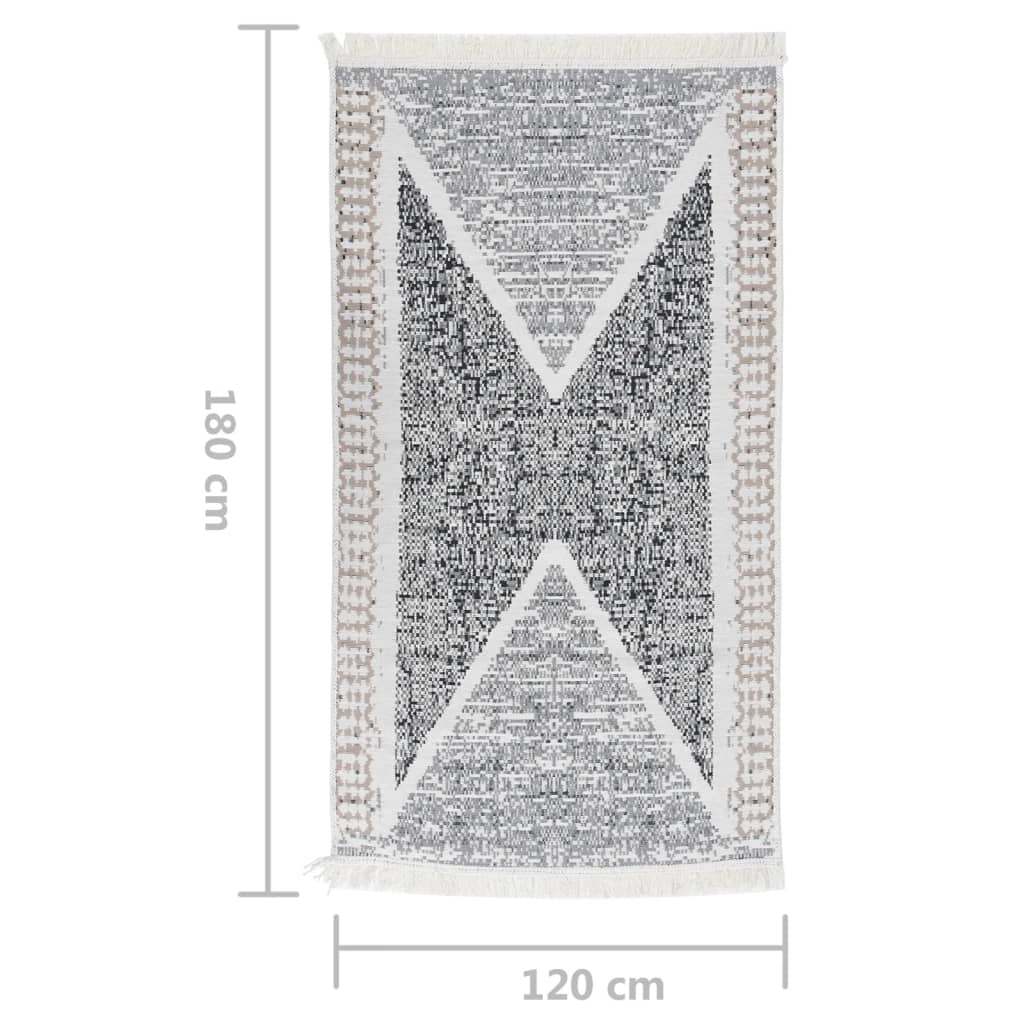 Rug Black and Grey 120x180 cm Cotton