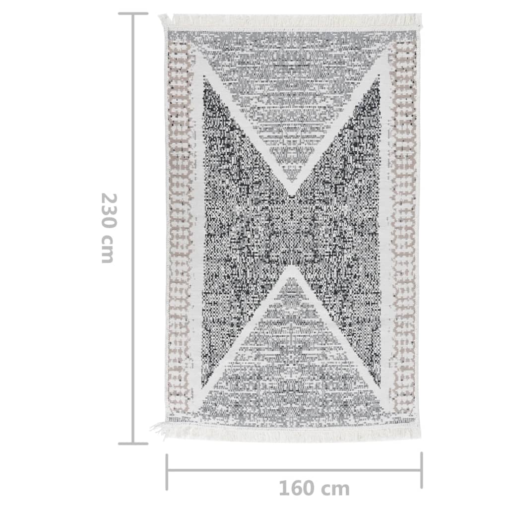 Rug Black and Grey 160x230 cm Cotton