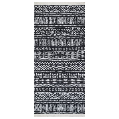 Rug Black and White 100x200 cm Cotton