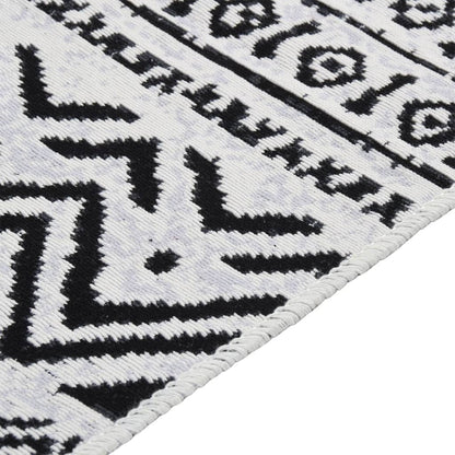 Rug Black and White 100x200 cm Cotton