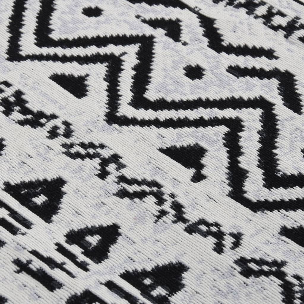 Rug Black and White 100x200 cm Cotton