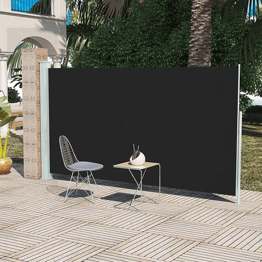 Patio Retractable Side Awning 160x300 cm Black