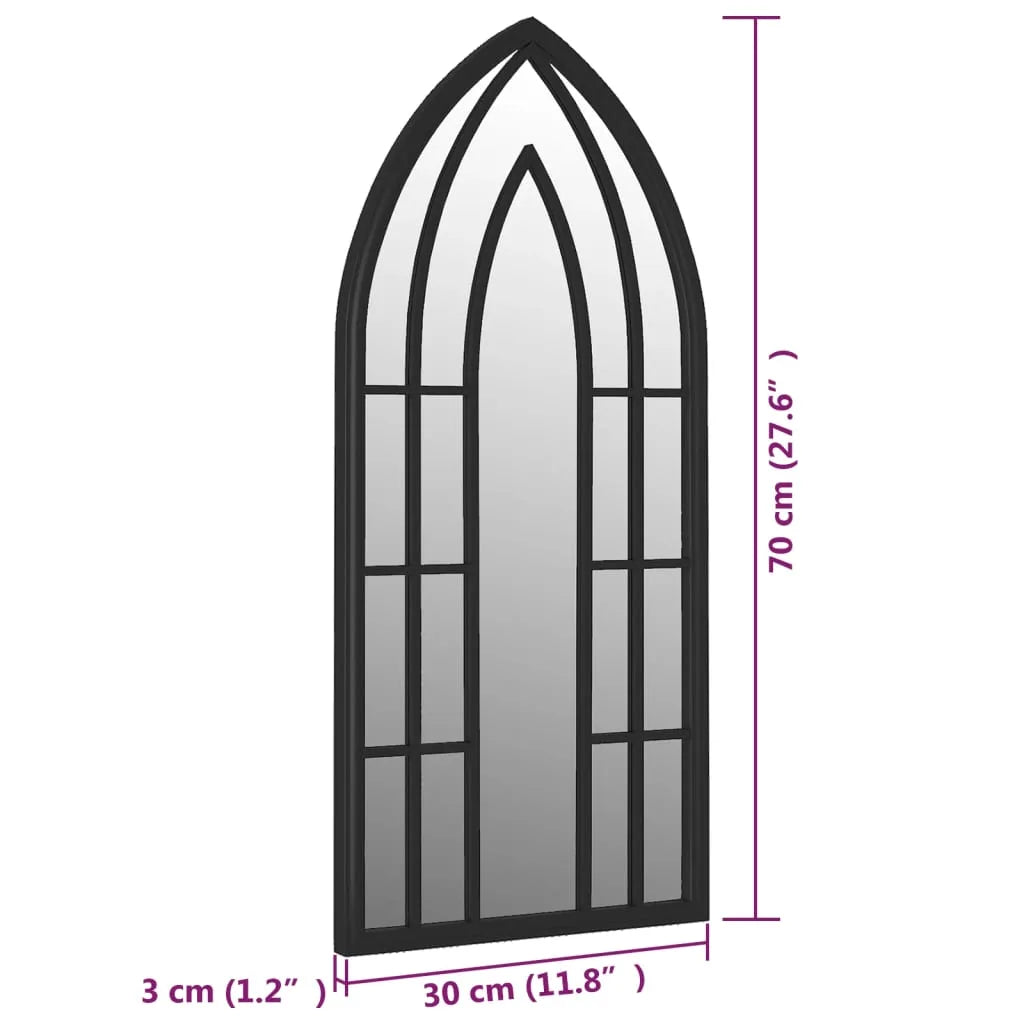 Mirror Black 70x30 cm Iron for Indoor Use