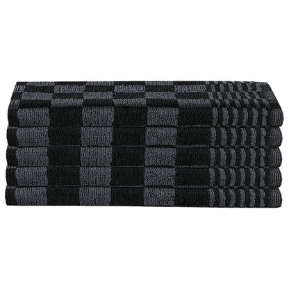 10 Piece Towel Set Black and Grey Cotton