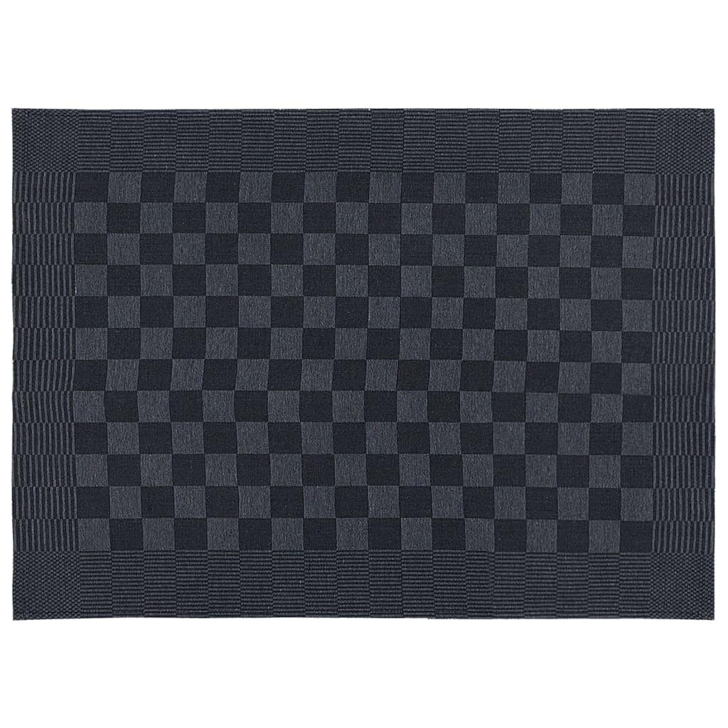 10 Piece Towel Set Black and Grey Cotton