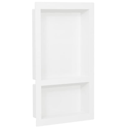 Shower Niche with 2 Compartments High Gloss White 41x69x9 cm