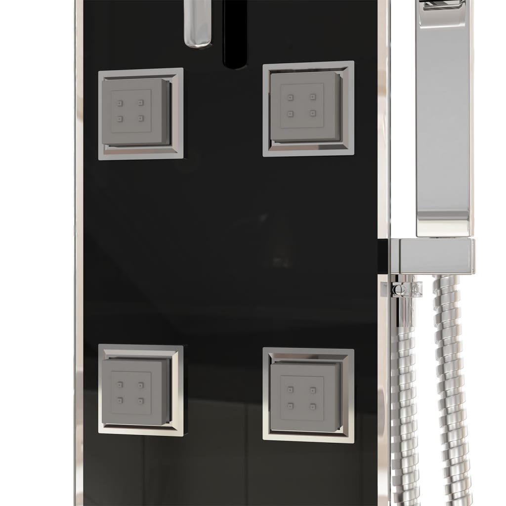 Shower Panel Unit Glass 18x45.5x130 cm Black