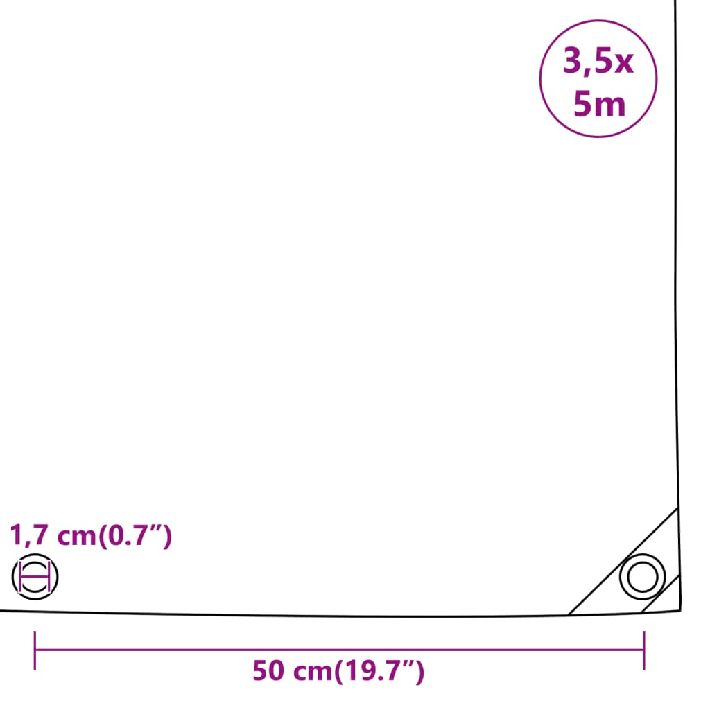 Tarpaulin 650 g/m² 3.5x5 m