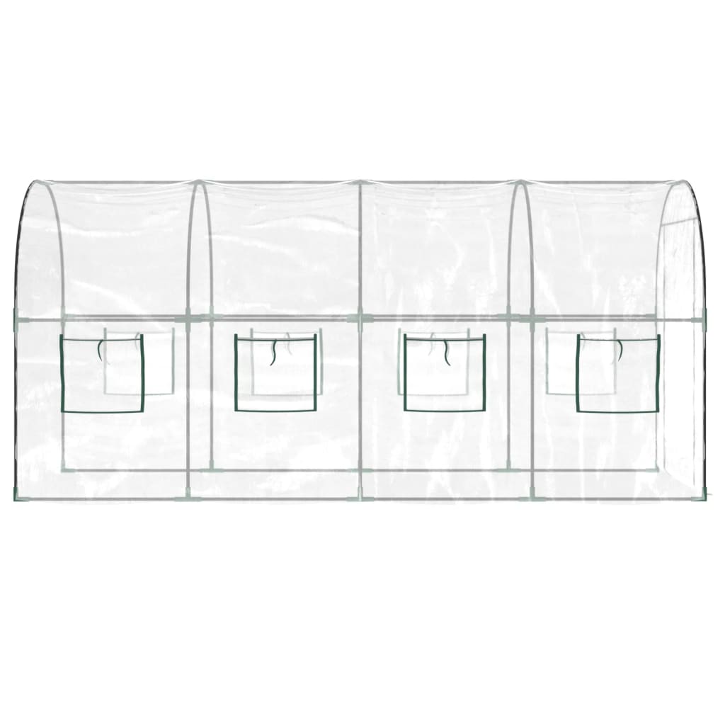 Greenhouse Transparent 160x400x190 cm PVC&Powder-coated Steel