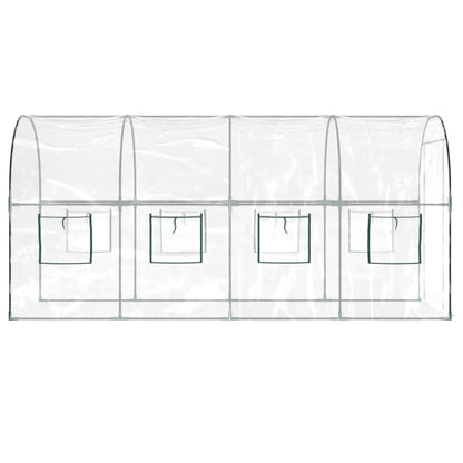 Greenhouse Transparent 160x400x190 cm PVC&Powder-coated Steel