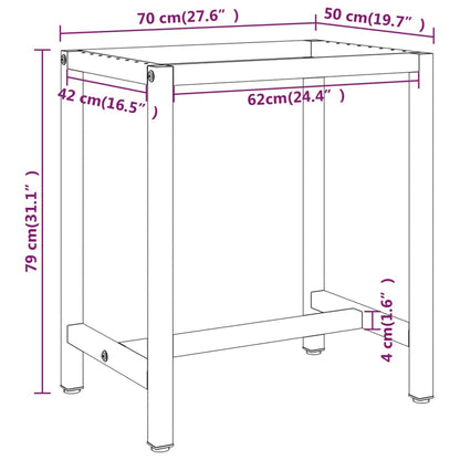 Work Bench Frame Matte Black and Matte Red 70x50x79 cm Metal