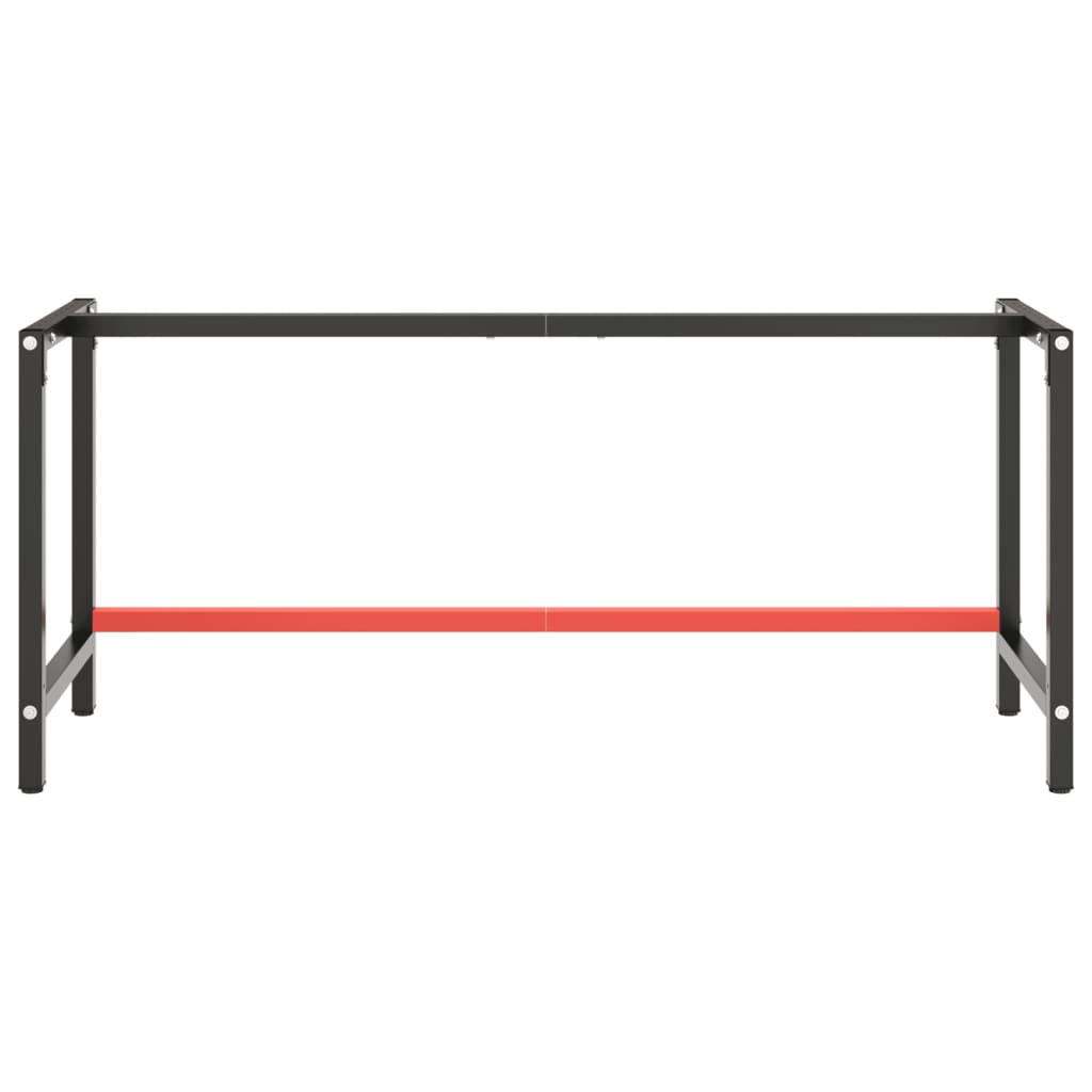 Work Bench Frame Matte Black and Matte Red 180x57x79 cm Metal