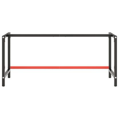 Work Bench Frame Matte Black and Matte Red 180x57x79 cm Metal