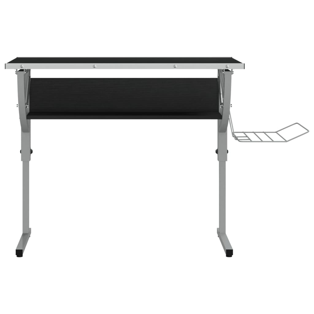 Craft Desk Black&Grey 110x53x(58-87) cm Engineered Wood&Steel