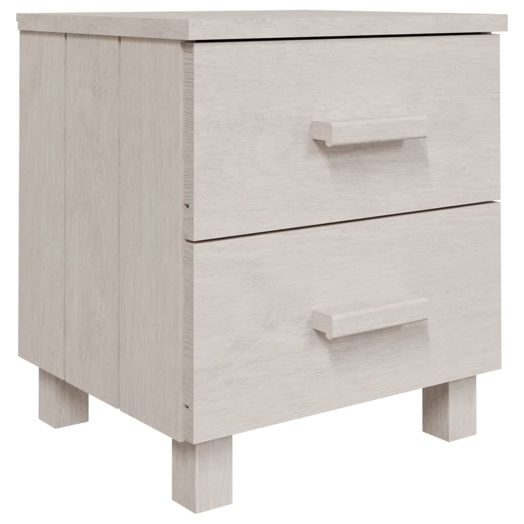 Bedside Cabinet HAMAR White 40x35x44.5 cm Solid Pinewood