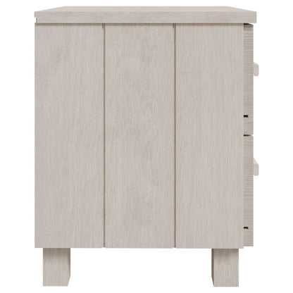 Bedside Cabinet HAMAR White 40x35x44.5 cm Solid Pinewood