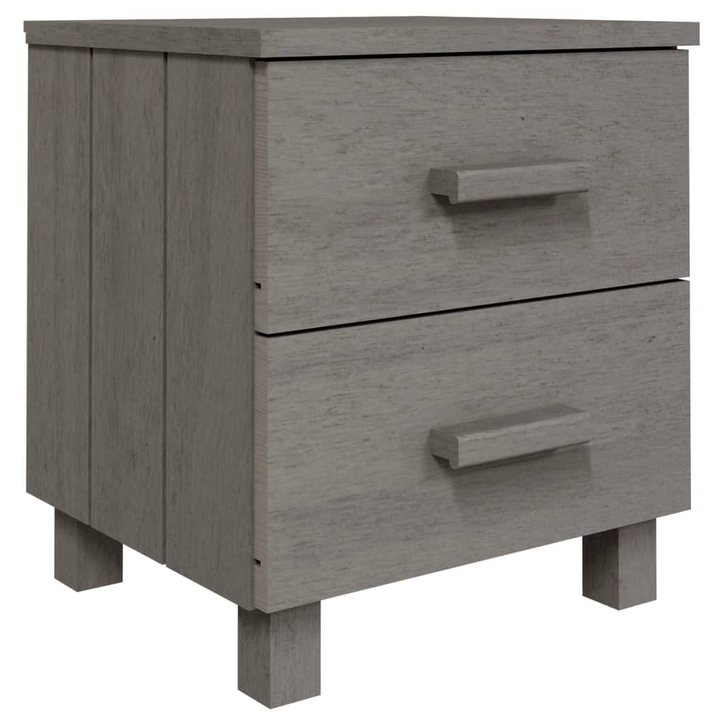 Bedside Cabinet HAMAR Light Grey 40x35x44.5 cm Solid Pinewood