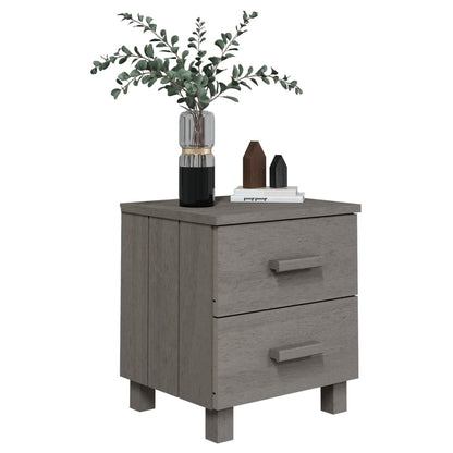 Bedside Cabinet HAMAR Light Grey 40x35x44.5 cm Solid Pinewood