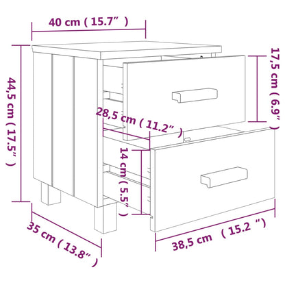 Bedside Cabinets HAMAR 2 pcs Honey Brown 40x35x44.5cm Solid Wood