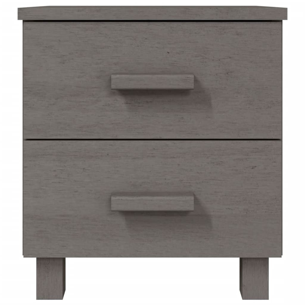 Bedside Cabinets HAMAR 2 pcs Light Grey 40x35x44.5cm Solid Wood