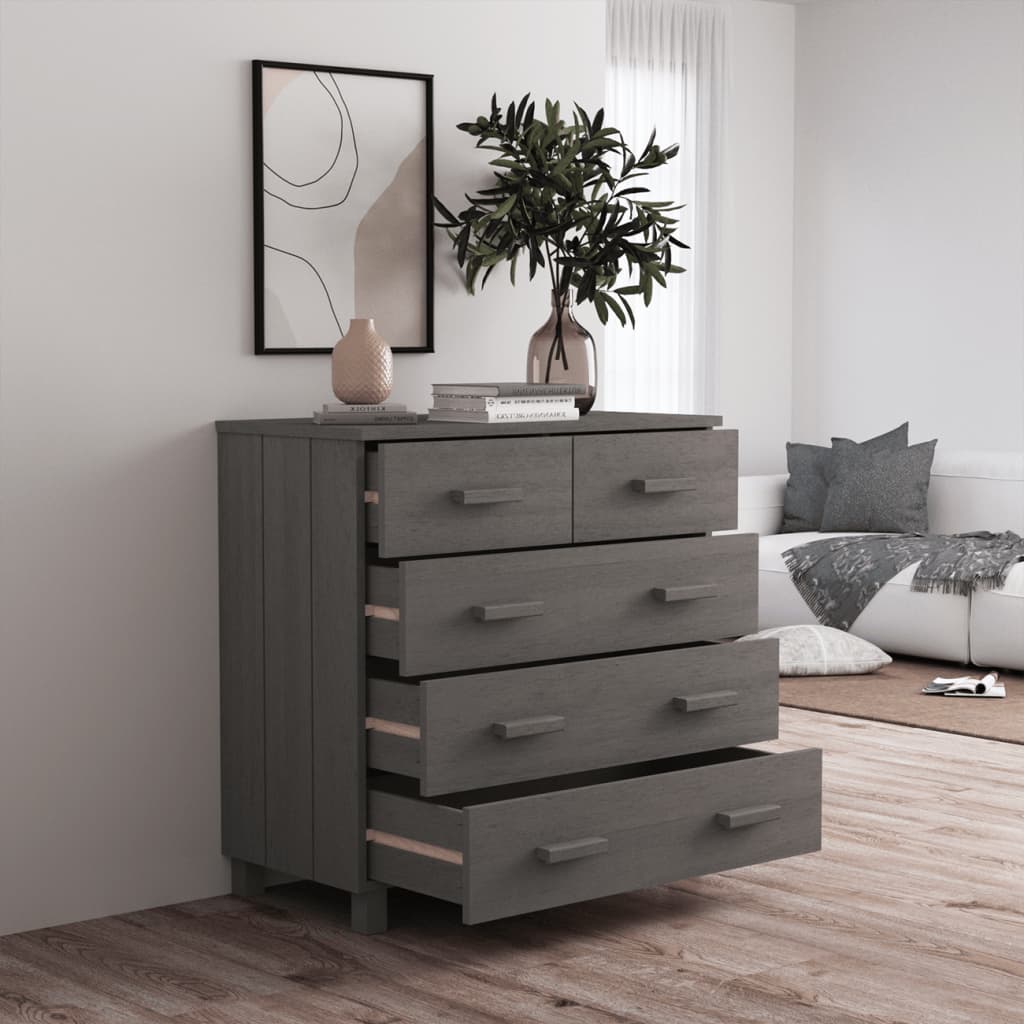 Sideboard HAMAR Light Grey 79x40x80 cm Solid Wood Pine