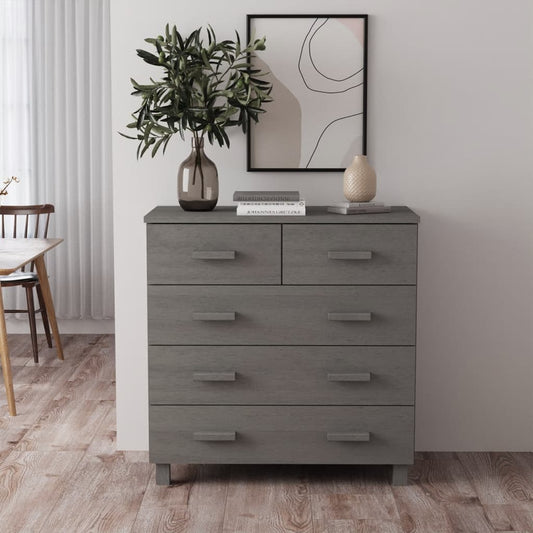 Sideboard HAMAR Light Grey 79x40x80 cm Solid Wood Pine