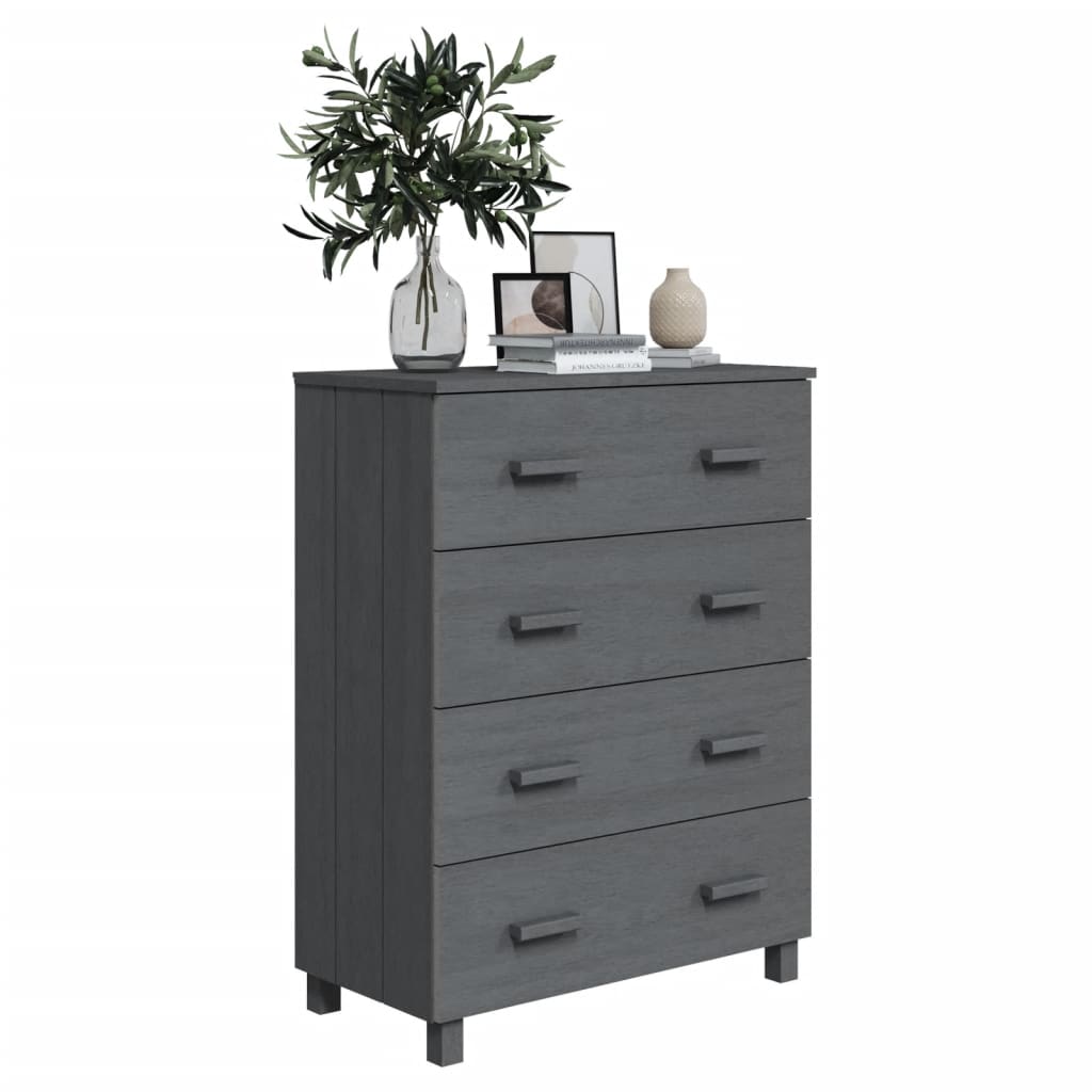 Sideboard HAMAR Dark Grey 79x40x103.5 cm Solid Wood Pine