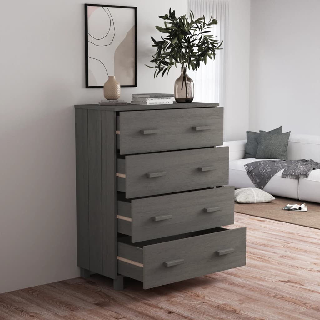 Sideboard HAMAR Light Grey 79x40x103.5 cm Solid Wood Pine