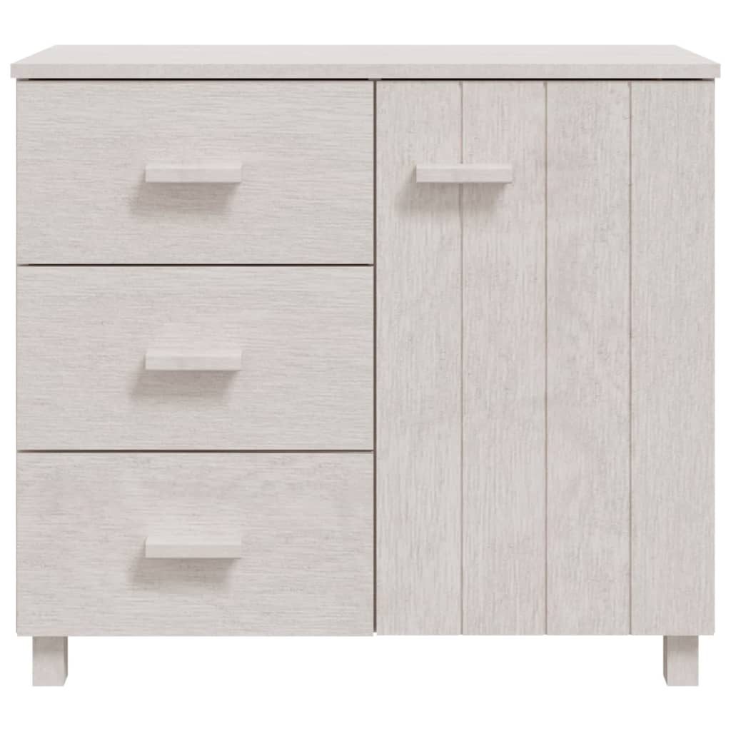 Sideboard HAMAR White 90x40x80 cm Solid Pinewood