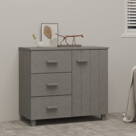 Sideboard HAMAR Light Grey 90x40x80 cm Solid Pinewood