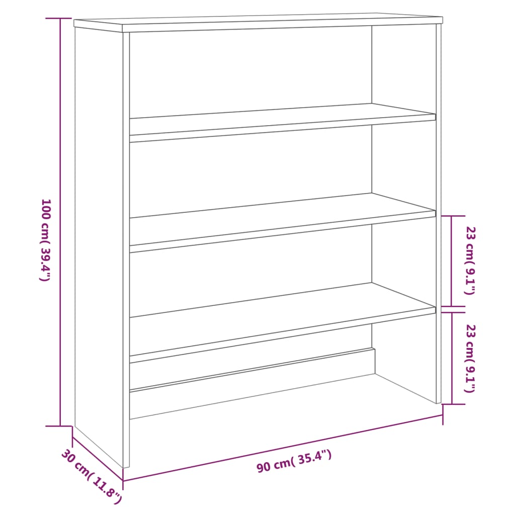 Top for Highboard HAMAR Dark Grey 90x30x100cm Solid Wood Pine