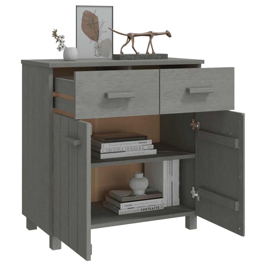 Sideboard HAMAR Light Grey 79x40x80 cm Solid Wood Pine