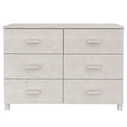 Sideboard HAMAR White 113x40x80 cm Solid Wood Pine