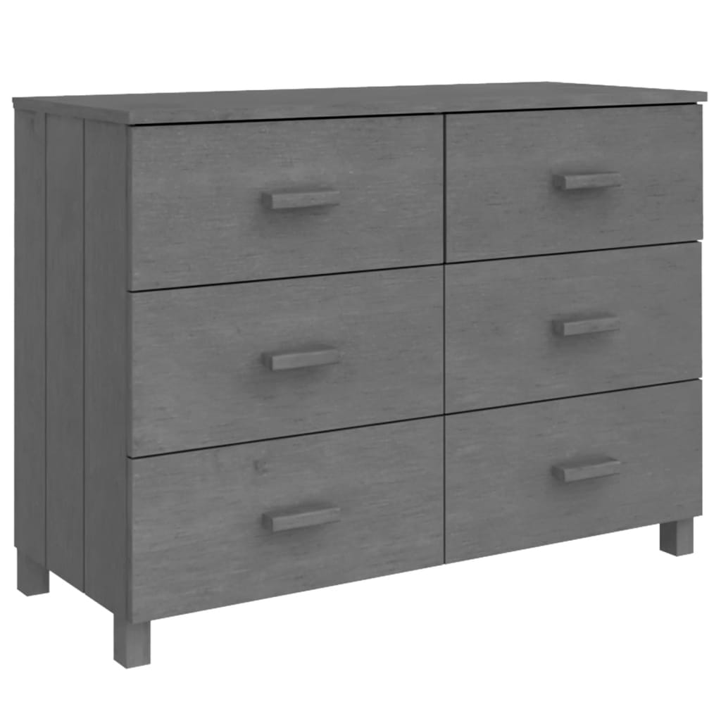 Sideboard HAMAR Dark Grey 113x40x80 cm Solid Wood Pine